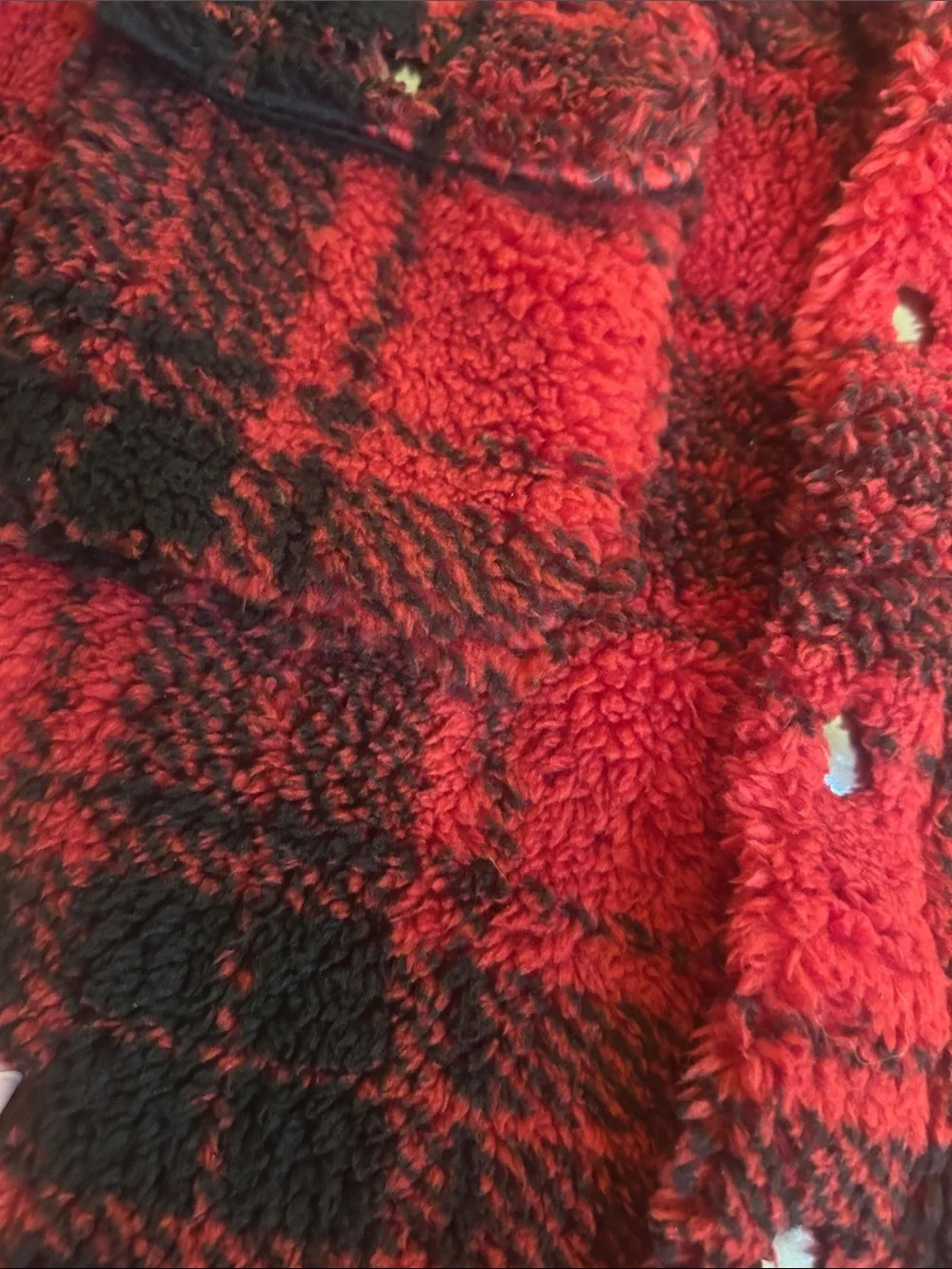 fabkids Red & Black Plaid Sherpa Button-Down Shirt
